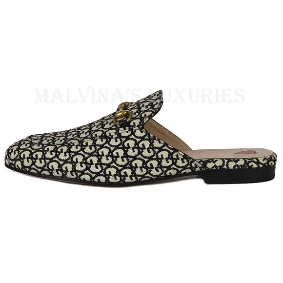 GUCCI SHOES PRINCETOWN HORSEBIT GG JACQUARD SLIPPERS LOAFER MULE sz 39 9 - Picture 4 of 16
